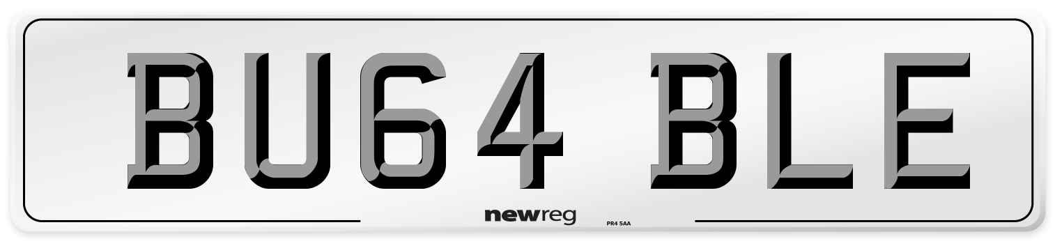BU64 BLE Number Plate from New Reg